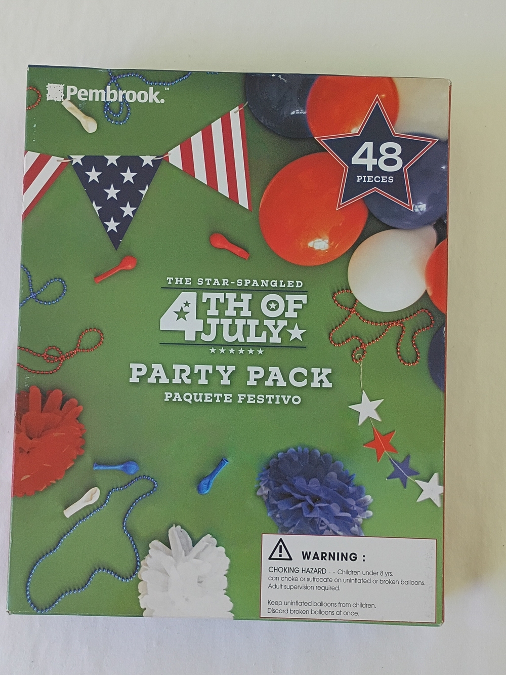 Pembrook 4th of July Party Pack - Red, White & Blue Decorations (48 Pieces)